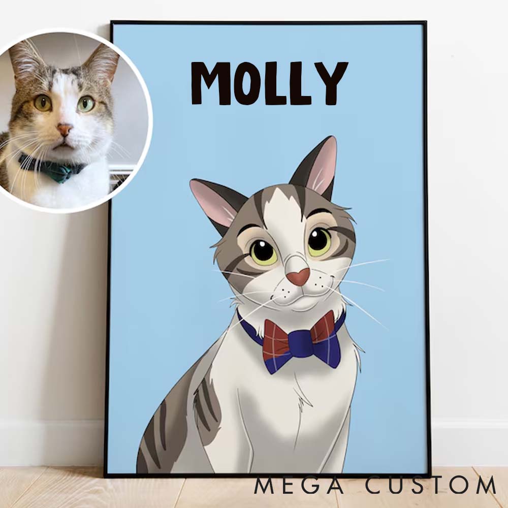 Personalized Pet Lover Custom Funny Cartoon Pet Portrait