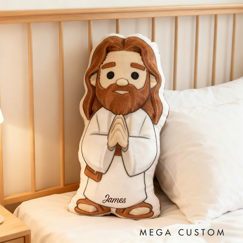 Personalized Jesus Pillow with Custom Name Home Decor Religious Gift Christian Gift Graphic 3D Print Pillow