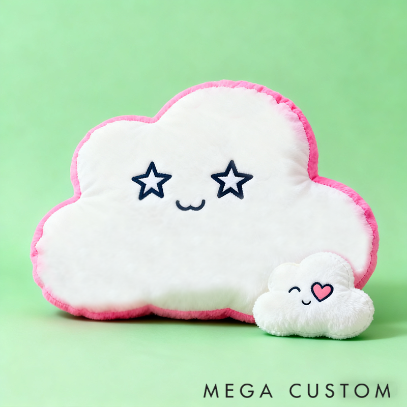 Personalized Graphic 3D Print Pillow Cloud Family Theme Choose Your Emoji
