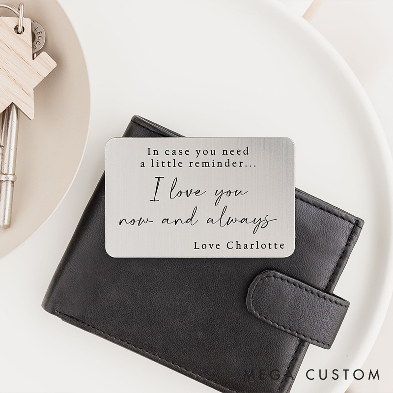 Personalised Wallet Insert Engraved Gift for Him Valentine’s Day Gift for Husband Birthday Gift Partner Boyfriend Husband Hubby Gift