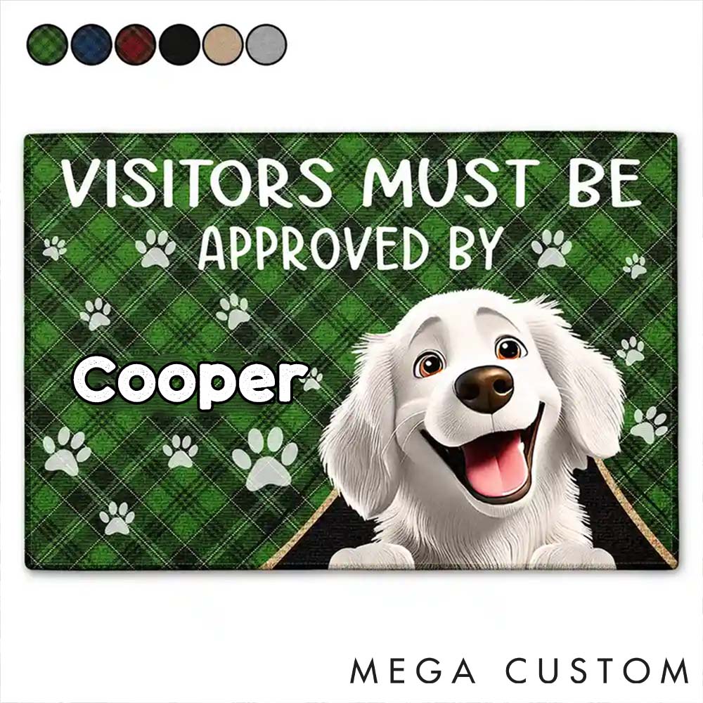Personalized Pet Lover Visitors Must be Approved by the Pet Christmas Doormat