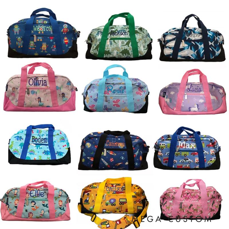 Personalized Monogrammed Kids Duffle Bag: Wildkin Pattern, Personalized Travel Bag