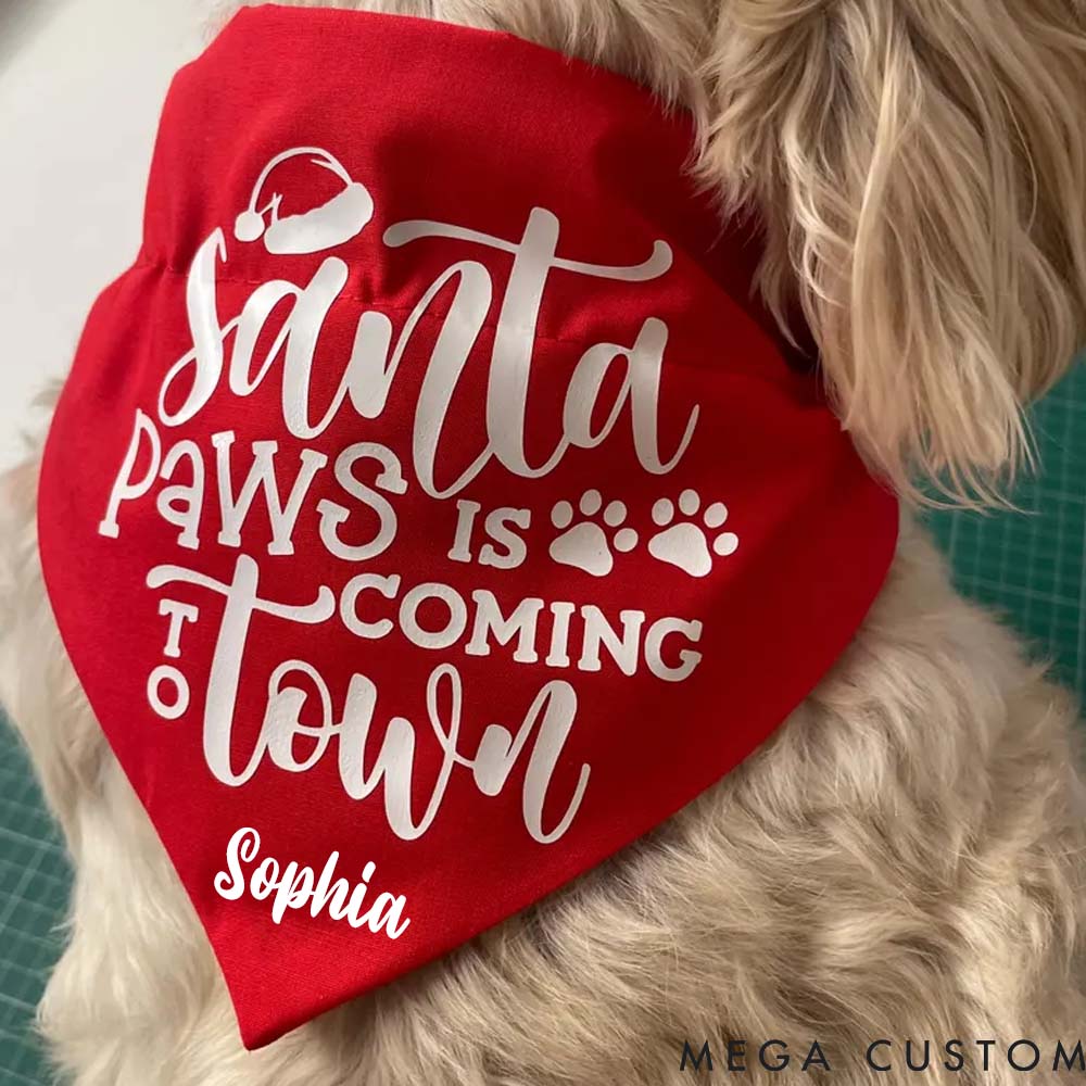 Personalized Dog Lover Christmas Tartan Dog Bandana