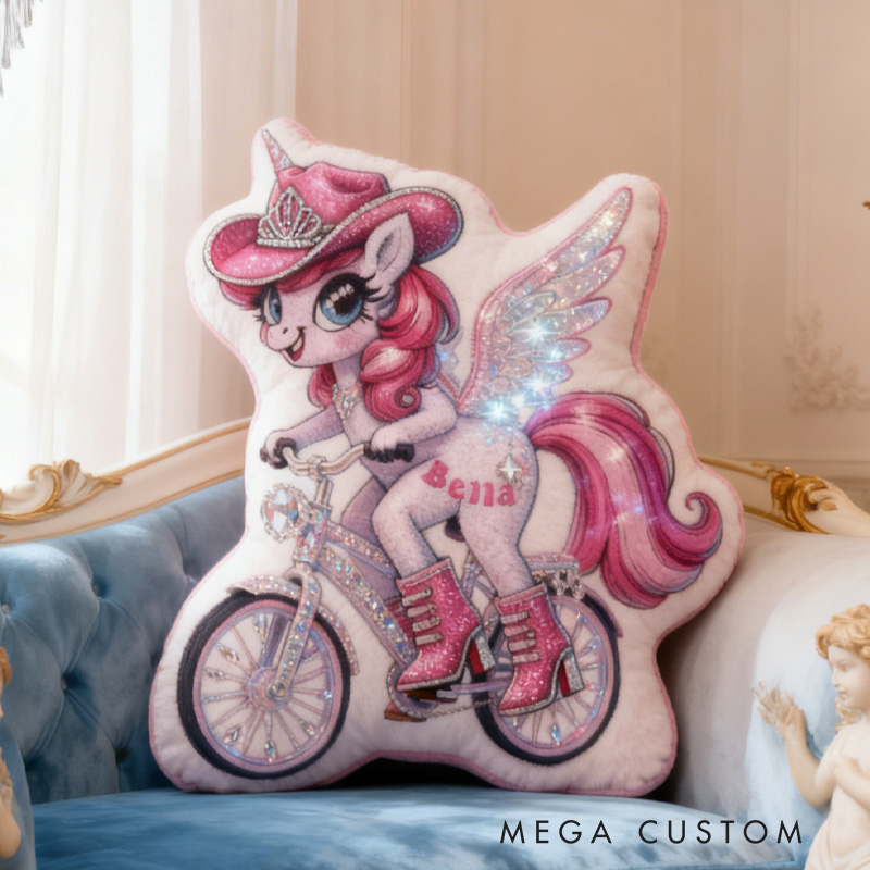 Personalized Pink Princess Pillow Cozy Dreaming Diamond Princess Graphic 3D Print Pillow Name Pillow Comfortable Travel Cushion for Kids Girls Riding Lovers