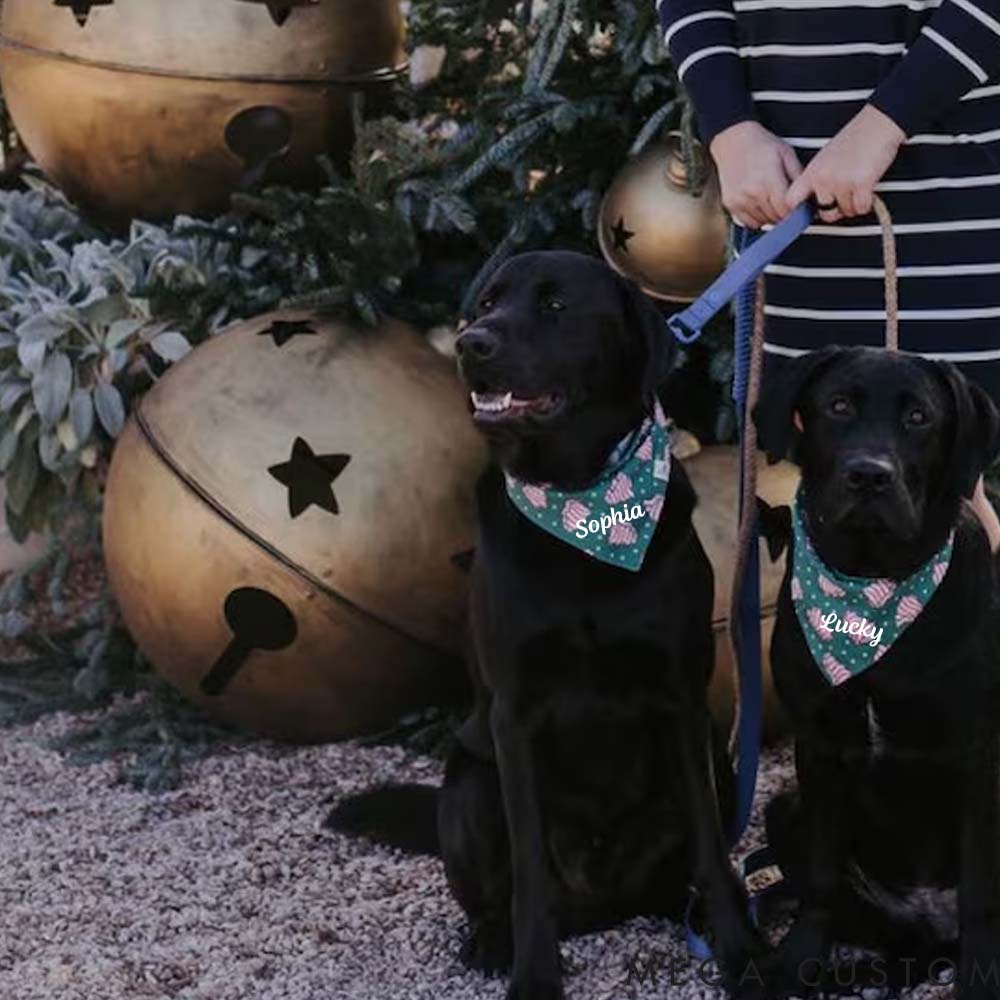 Personalized Dog Lover Christmas Tree Cake Dog Bandana