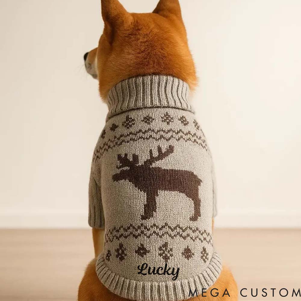 Personalized Dog Sweater with Name Christmas Gifts Ugly Sweater