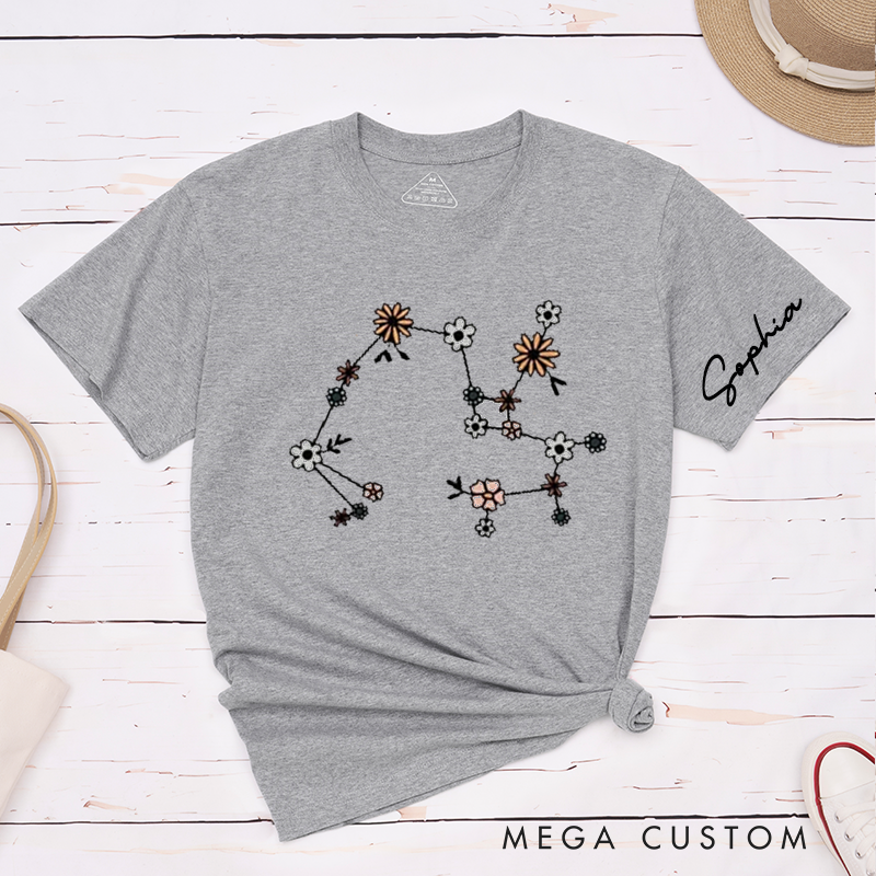 Personalized Sagittarius Classic T-Shirts Custom Zodiac Star Sign Unisex Gift for Horoscope Lover Birthday Present Unique Astrology Constellation