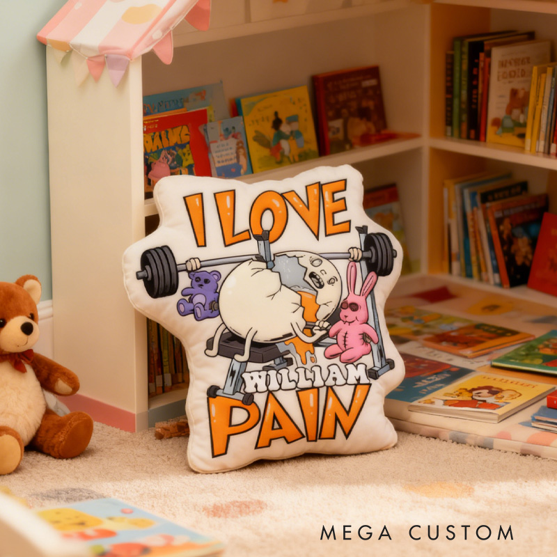 Personalized Egg Weightlifting Throw Pillow Graphic 3D Print Trainer Fitness Planner Decoration Letter Pillow Exercise Sport Gym Sublimation Design Lift Heavy Shit Gym Rat Weightlifting Pillow for Kids Gym Lovers