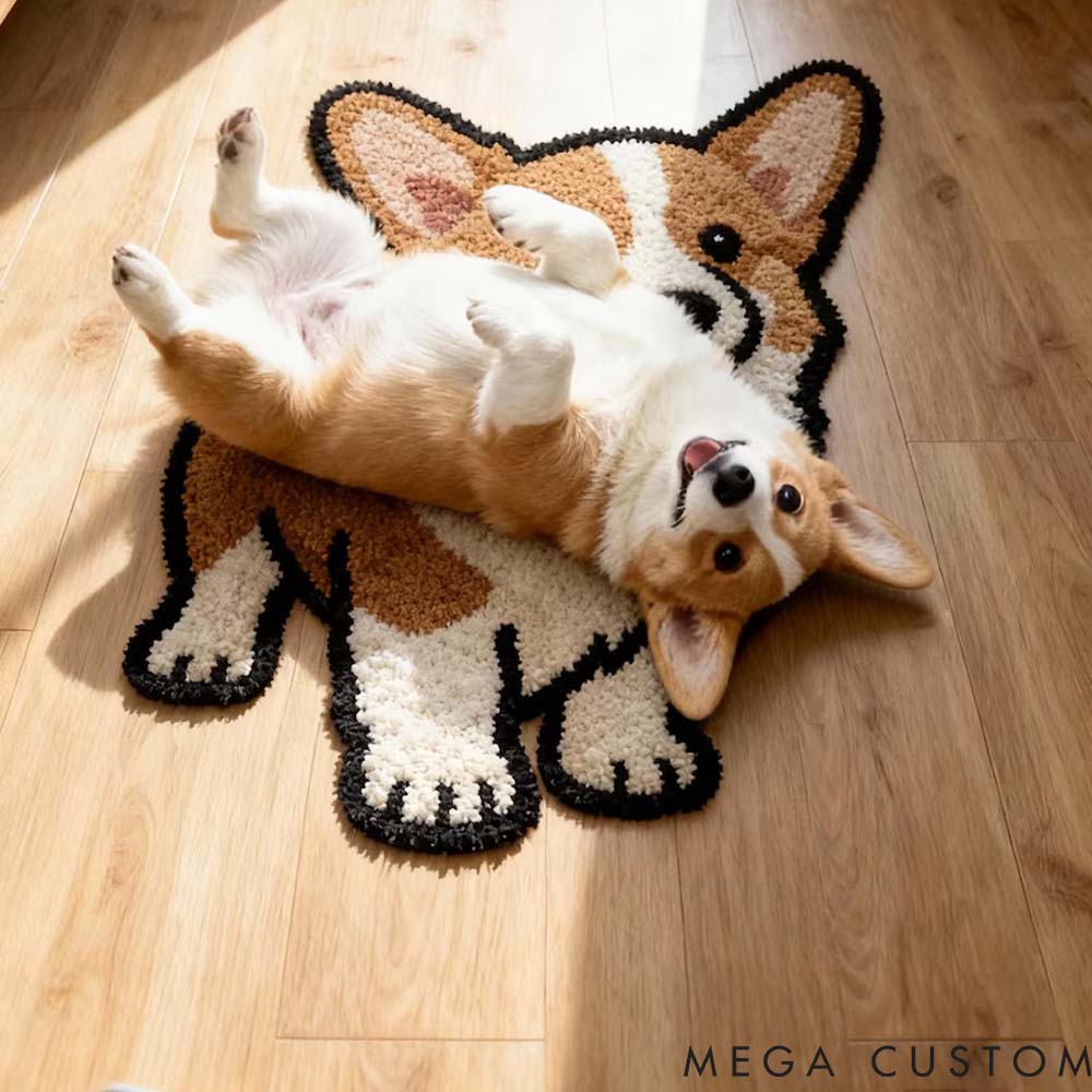 Personalized Pet Lover Cute Featuring Pet Portraits Shaped Rugs