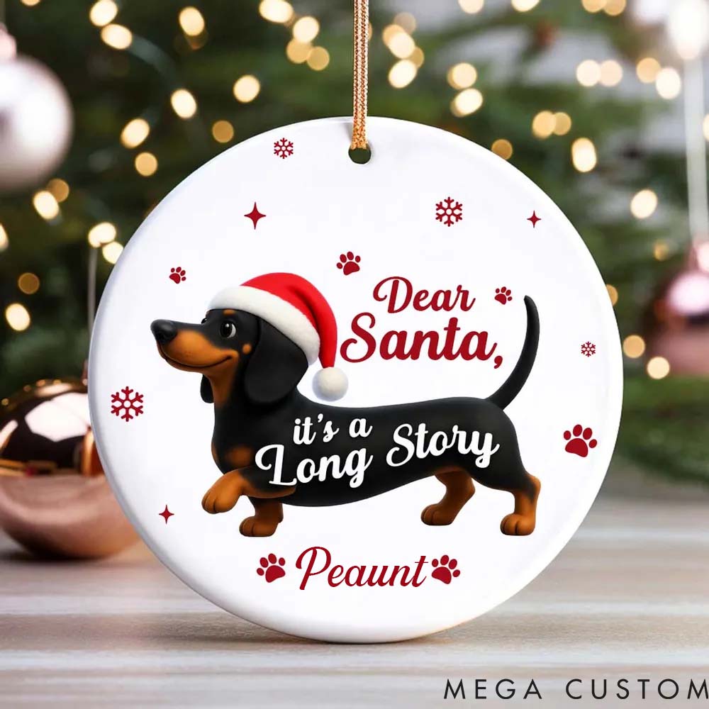 Personalized Dog Lover Funny Christmas Dachshund Ornament