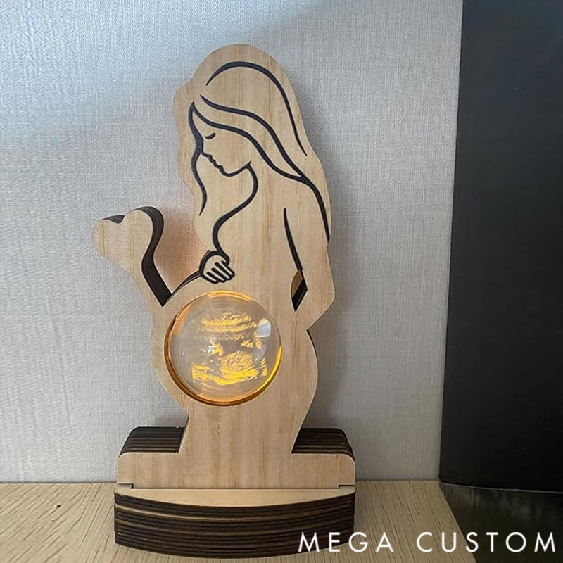 Personalized Baby Ultrasound Photo Frame Sign,Customized B-ultrasound Photo 3d Crystal Ball Light,Pregnant Wife Gifts From Husband,Expecting Mom Gift For Pregnant Friend,Baby Shower Memorial