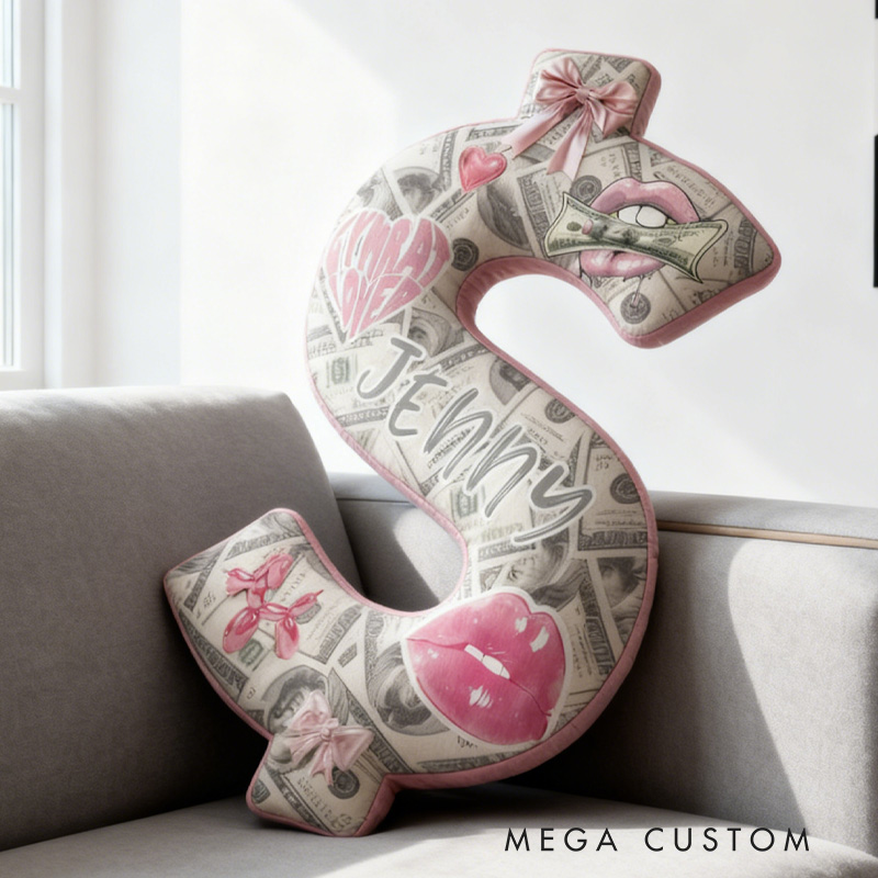 Personalized Dollar Throw Pillow Graphic 3D Print Trainer Fitness Planner Pinky Money Come Decoration Letter Pillow Exercise Sport Gym Sublimation Design Lift Heavy Shit Gym Rat Weightlifting Pillow for Her Gym Lovers