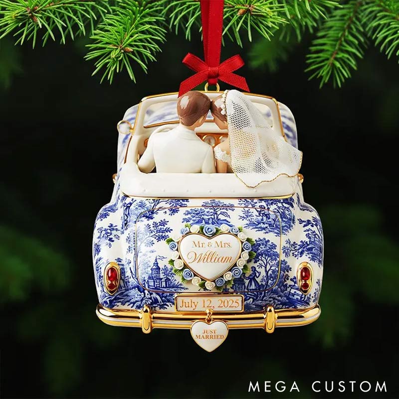 Personalized Couple Just Married Mr Mrs Couple Ornament Wedding Car Chrismas Decoration Gift for Newlyweds Couple Gift for Wife Husband