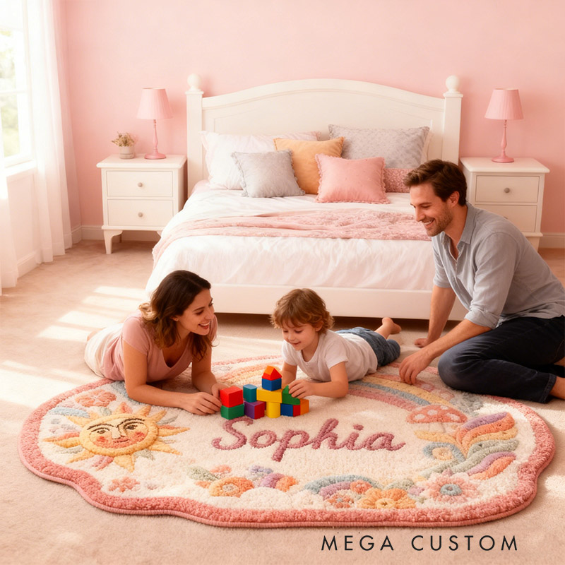 Personalized Colorful Cute Hippie Carpet Beautiful Hippie Custom Hippie Carpet Christmas Birthday Party Gift for Kids and Hippies