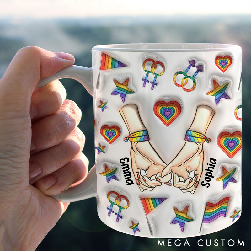 Personalized LGBT Support Mug Custom Together Since LGBTQ Couple Mug Love is Love Valentine's Lgbtq Coffee Cup for Men Women