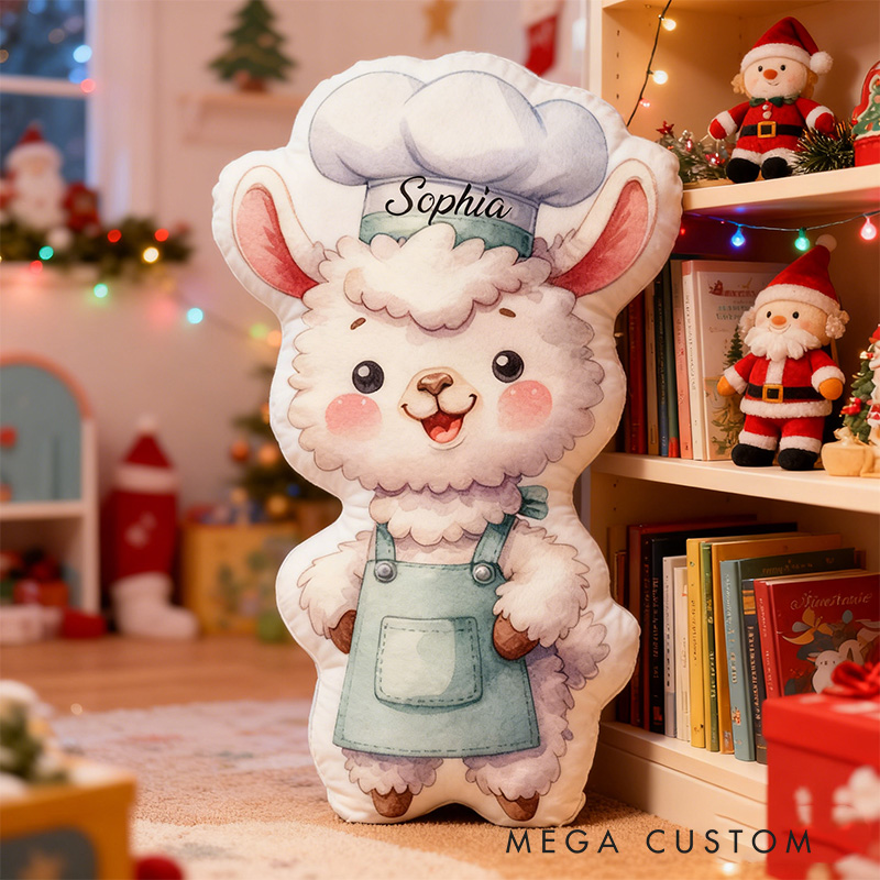 Personalized Baking Dinosaur Alphabet Throw Pillow Chef Horse Letter Pillow with Name for Kids Girl Boy Baker Christmas Gifts Loving Room Decor