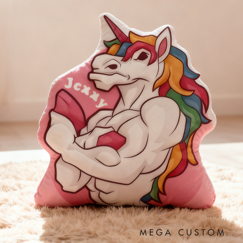 Personalized Fitness Magical Animals Pillow Rainbow Throw Pillow Graphic 3D Print Trainer Fitness Planner Decoration Pillow Exercise Sport Gym Rat Weightlifting Pillow for Kids Gym Lovers