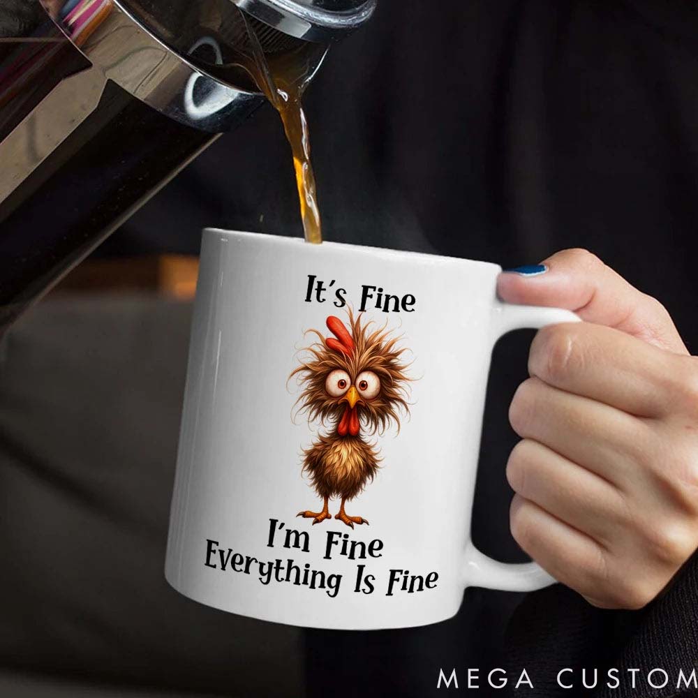Personalized Pet Lover It is Fine I am Fine Everything is Fine Mugs