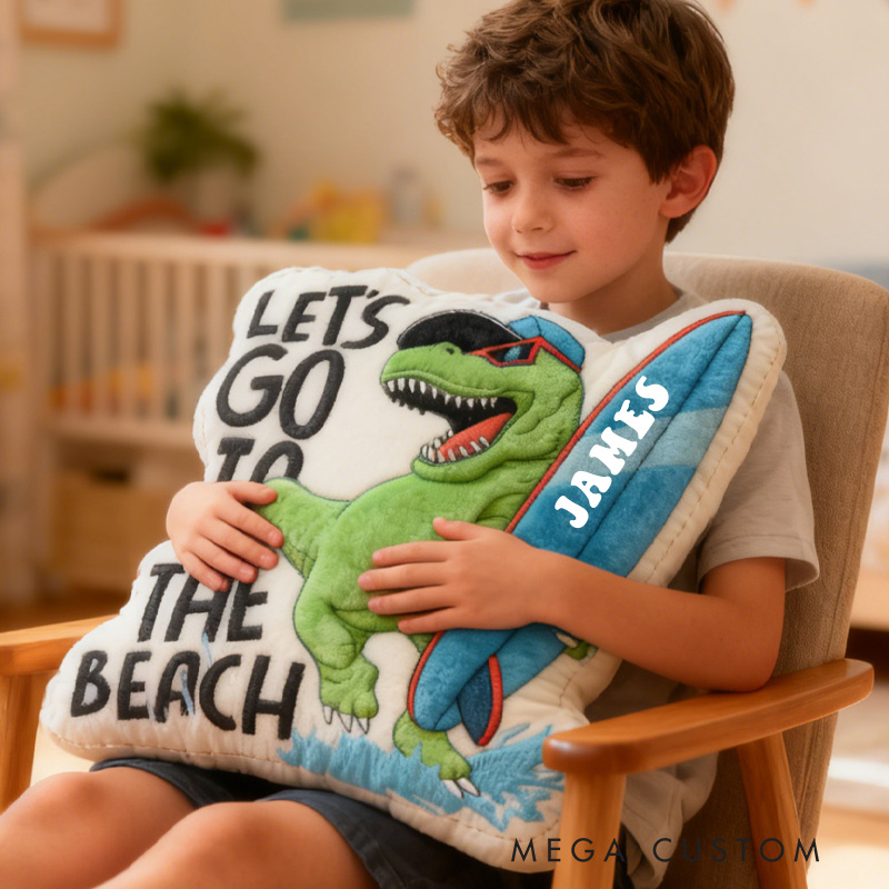 Personalized Surfing Skateboarding Dinosaur Pillow Throw Pillow Graphic 3D Print Swimming Fitness Decoration Pillow Exercise Sport Pillow for Kids Surfing Sporting Skateboarding Lovers