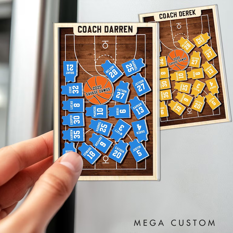 Personalized Team Member Name Basketball Ornament: Basketball Coach End of Year Gift