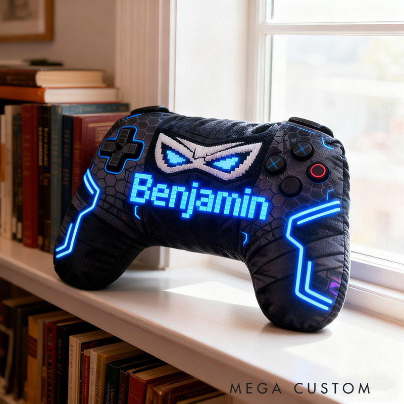 Personalized Graphic 3D Print Super Hero Game Controller Shaped Pillow for Game Lovers Plush Pillow Christmas Birthday Gift for Kids