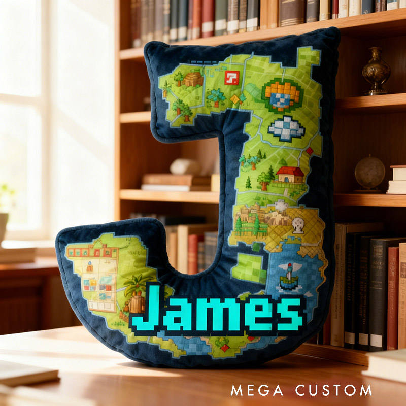 Personalized Game Letter Pillow for Game Lovers Plush Pillow Christmas Birthday Holiday Party Gift for Kids