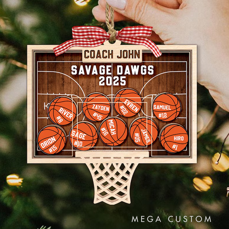 Personalized Basketball Coach Shaker Ornament: End Of Season Coach Gift