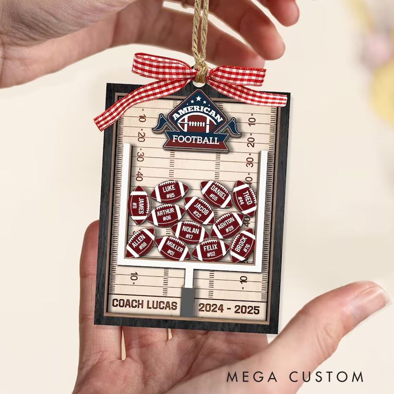 Personalized Shaker Football Coach Ornament: End Of Season Football Team Gift