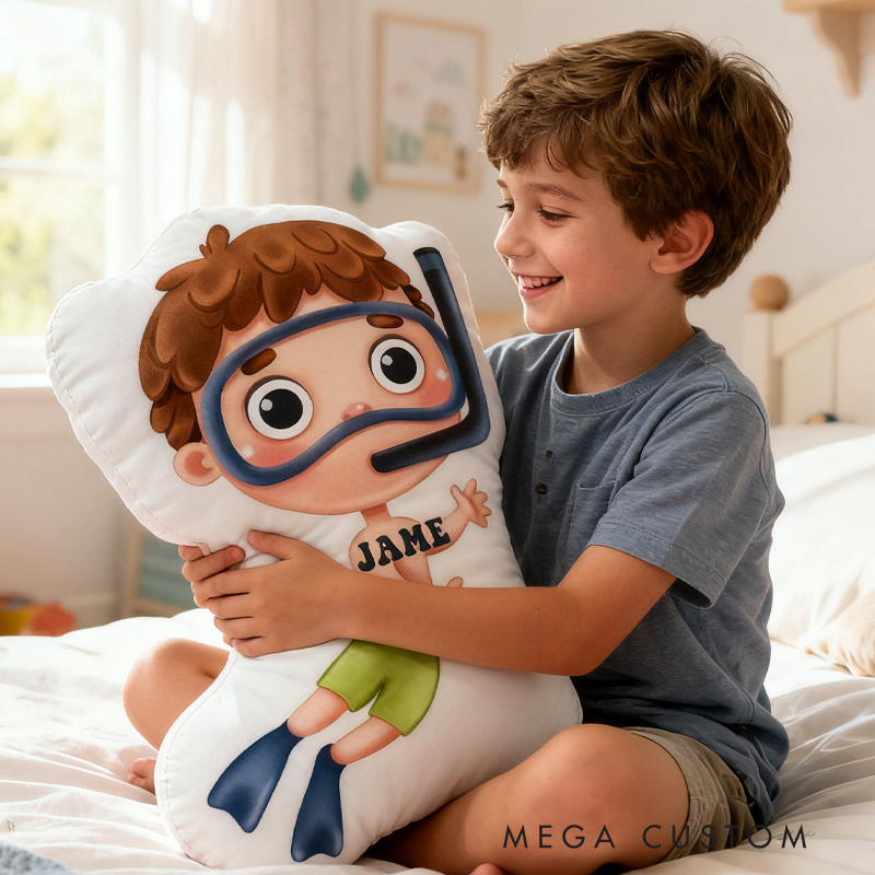 Personalized Diving Pillow Throw Pillow Graphic 3D Print Swimming Fitness Decoration Pillow Exercise Sport Pillow Female Swimmer Holiday Gift Custom Swim Pool Keepsake for Kids or Teens Swimming Lovers