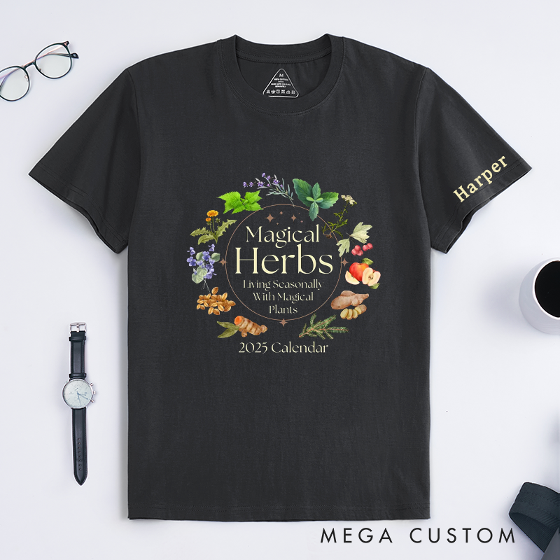 Personalized Magical Herbs Classic T-Shirts Unique Seasonal Botanical Plant Gifts for Herbal Lovers Custom Nature Inspired Tee Gardening Enthusiasts