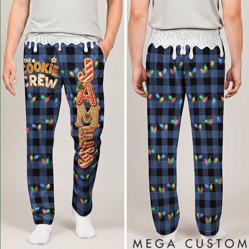 Personalized Custom Gingerbread Names Pajama Pants Christmas Matching Outfits For Family