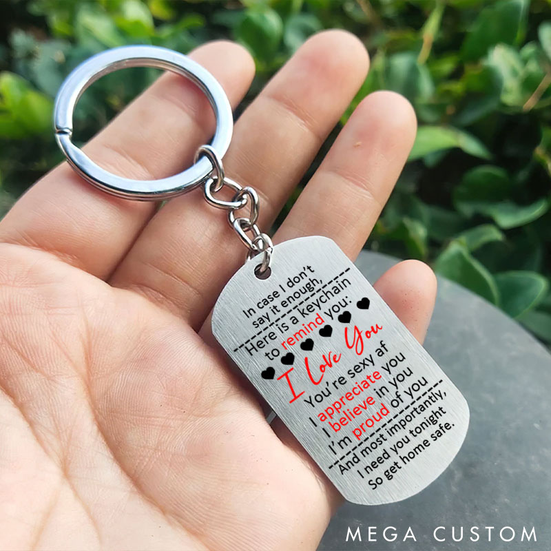 Personalized Remind You I Love You Couples Keychain Custom Photo Message Keychain for Boyfriend Valentine Anniversary Gift Keychain for Husband