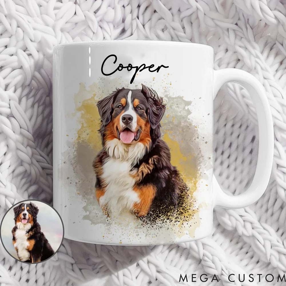 Personalized Pet Lover Custom Pet Photo and Name Mugs