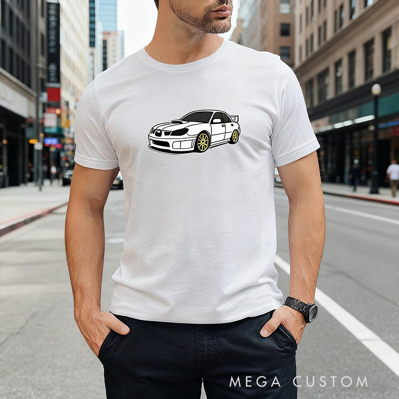 Personalized Car Embroidery T-Shirt Custom Car Photo Design Classic Tee Cool  Gift for Racing and Car Lovers
