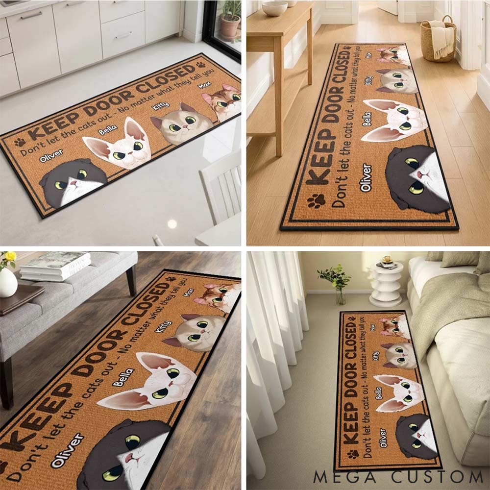 Personalized Cat Lover this House Runs on Cat Drama Doormat