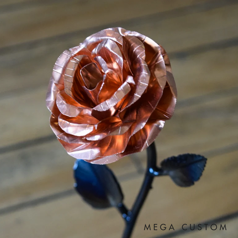 Personalized Copper Rose 7th Year Anniversary Wedding Gift