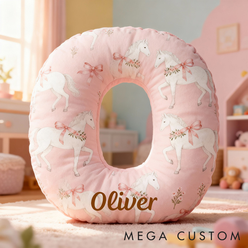 Personalized Pet Lover Funny Pink Horse Graphic 3D Print Pillow