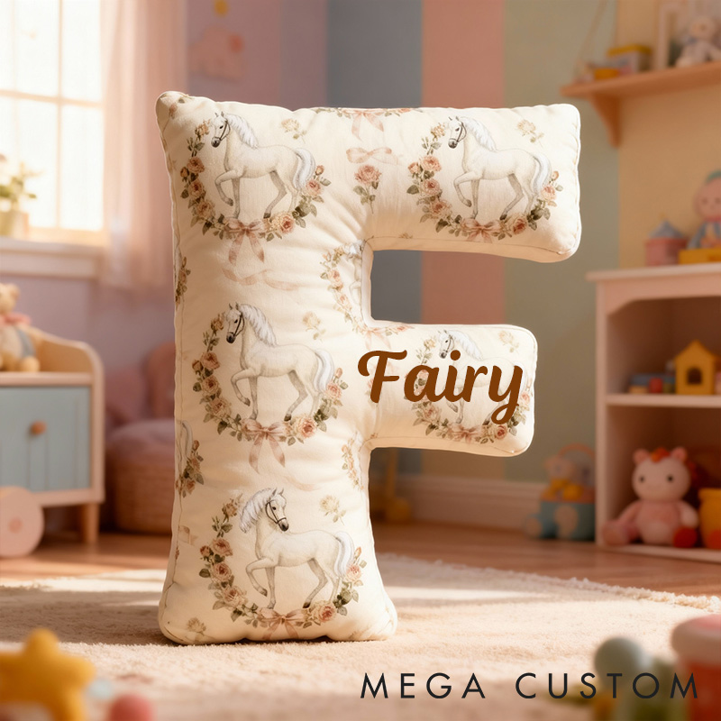 Personalized Pet Lover Pastoral Steed in Floral Wreath Graphic 3D Print Pillow