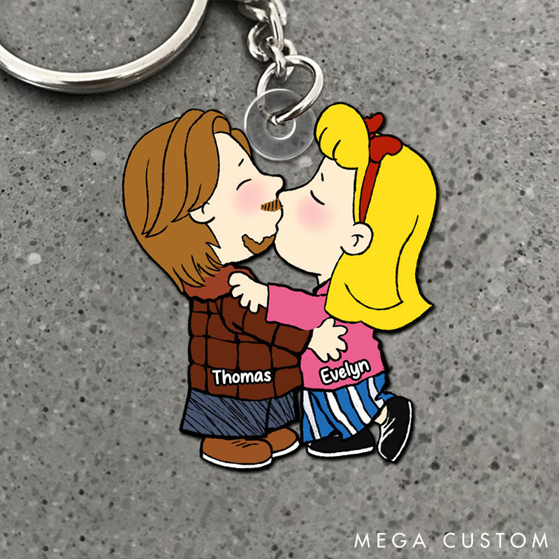 Personalized Gifts For Couple Keychain Couple Kissing Keychain Valentine's Gift keychain for Husband Wife Boyfriend Girlfriend