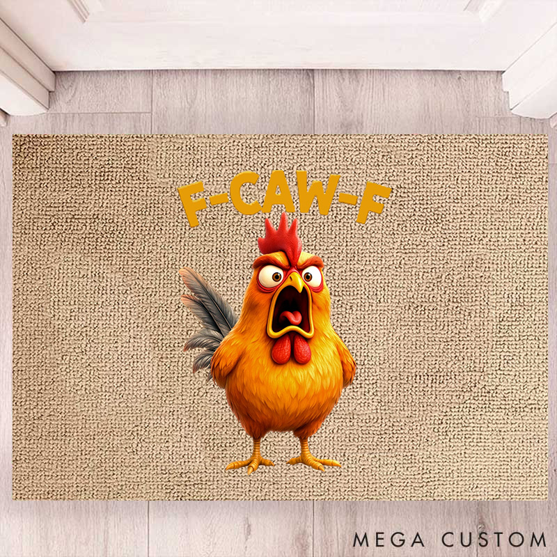 Personalized Pet Lover F Caw F Funny Chicken Doormat