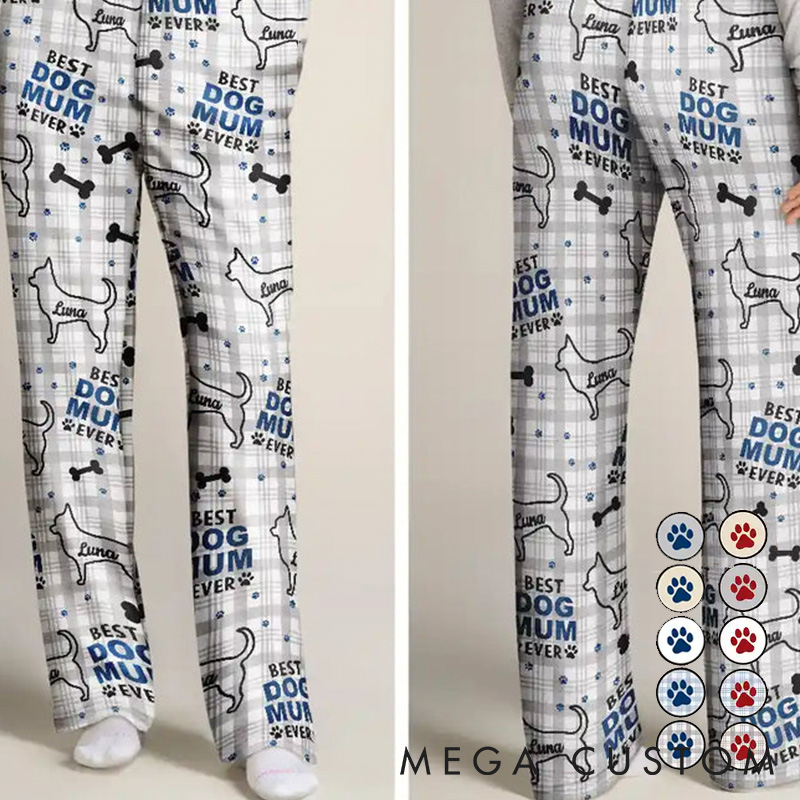 Personalized Pet Lover Best Pet Dad Pet Mom Pattern Pants Pajamas