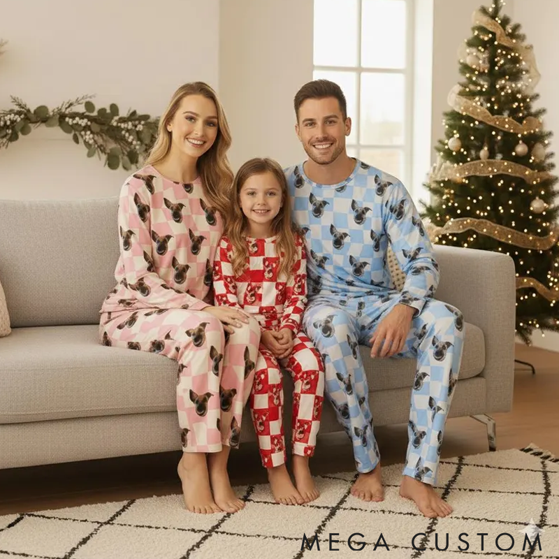 Personalized Pet Lover Pet Photo Pajama Family Christmas Pants Pajamas