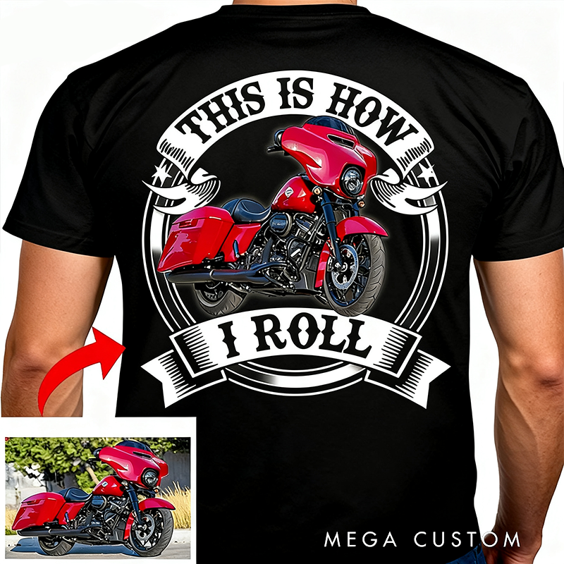 Personalized Motorcycle T-shirt Funny Custom Photo T-Shirt for Bikers