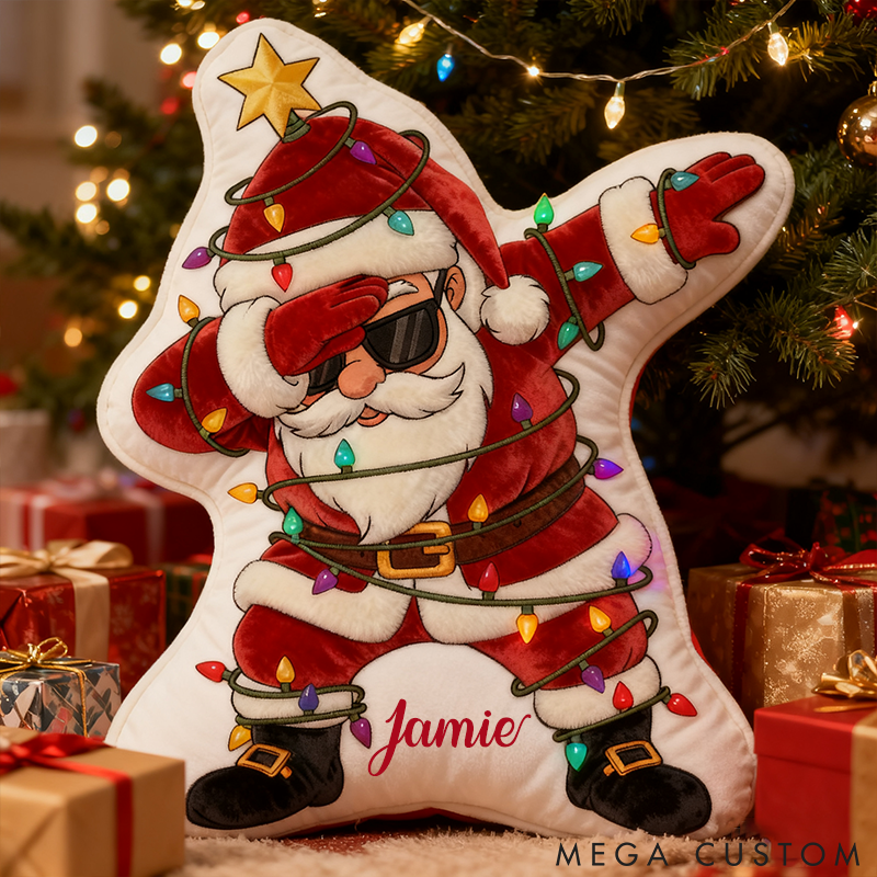 Personalized Dabbing Santa Pillow Custom Cool Christmas Santa Throw Pillow Holiday Vibes Decor Pillow Christmas Gift Home Decor