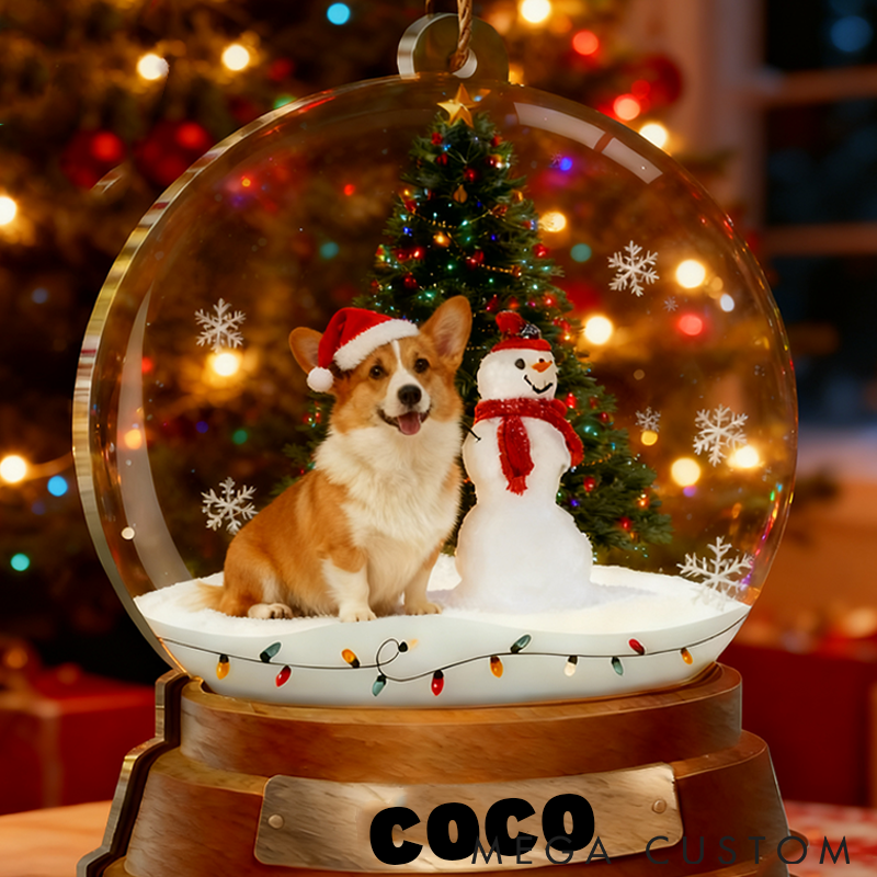 Personalized Pet Lover Snow Globe Winter Theme Ornament