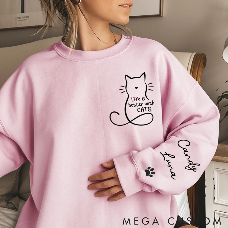 Personalized Cat Lover Home Smells Like Cat Fur Classic Sweatshirts