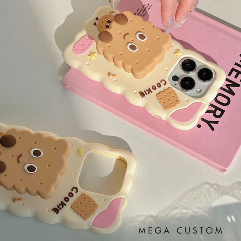 3D Cookie Silicone Protective Phone Case Cover for iPhone 16 15 14 13 Pro Max