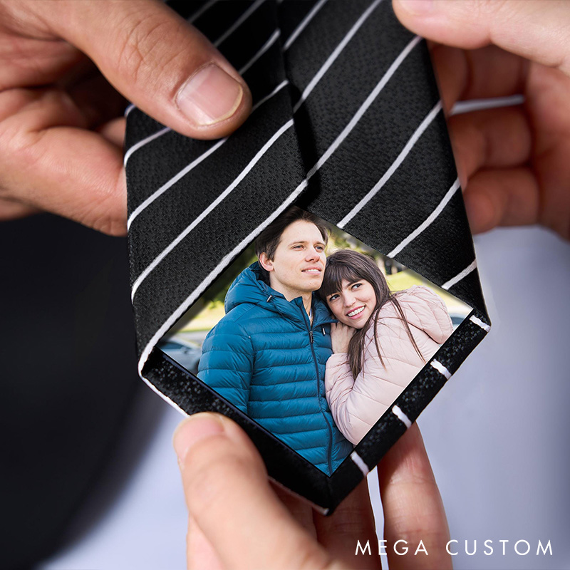 Personalized Photo Tie Patch Custom Tie Picture for Husband Wedding Tie Photo Patch Valentine's Gifts for Husband Boyfriend