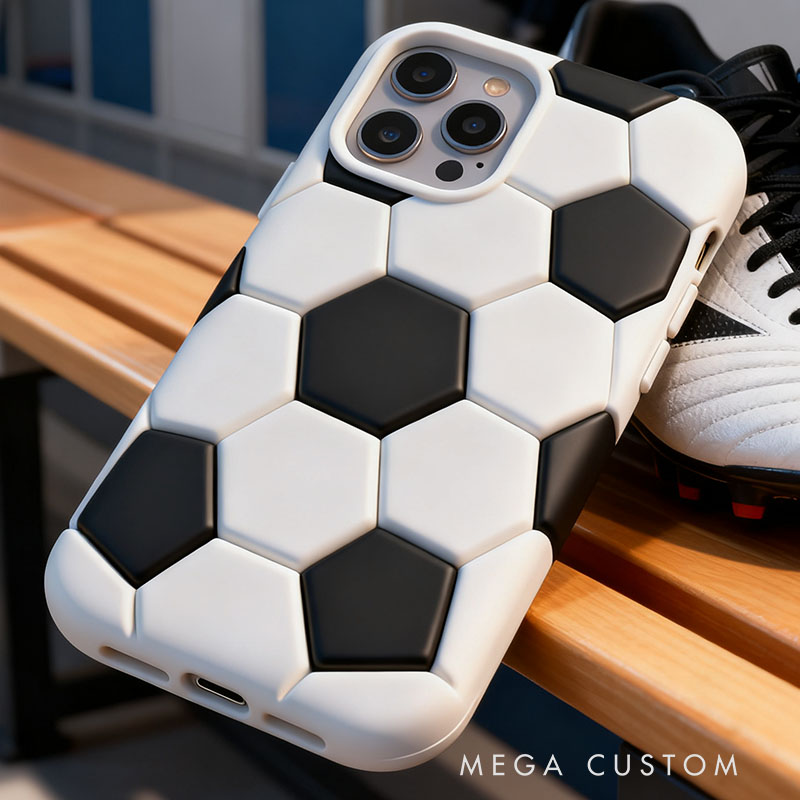 Soccer Ball 3D for iPhone 17 16 15 14 13 Pro Max Silicone Phone Case Cover