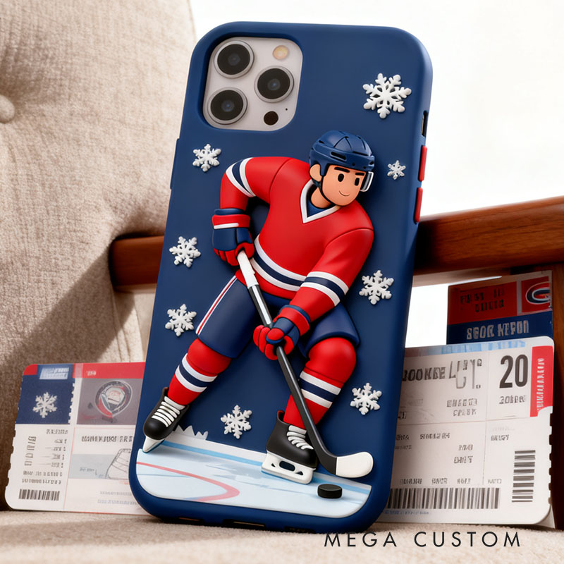 Ice Hockey 3D for iPhone 17 16 15 14 13 Pro Max Silicone Phone Case Cover